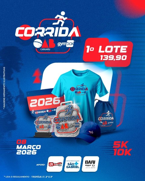 Corrida OAB/Gymbox está com inscrições abertas em Caruaru