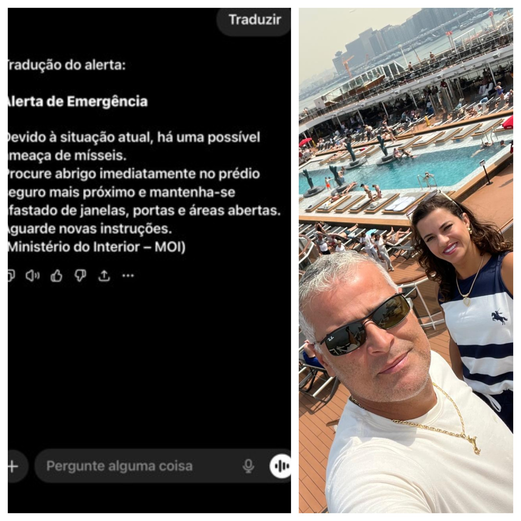 ‘Procure abrigo imediatamente’: carioca em Dubai recebe aviso no celular durante retaliação do Irã a ataques