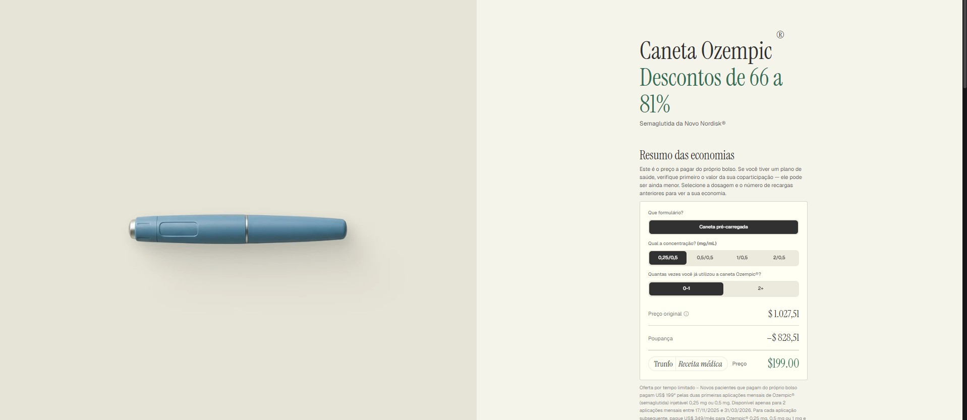 Trump lança site com descontos em medicamentos prescritos, incluindo canetas emagrecedoras