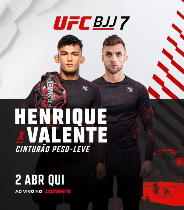 UFC BJJ 7: Carlos Henrique defende cinturão dos leves contra Lucas Valente