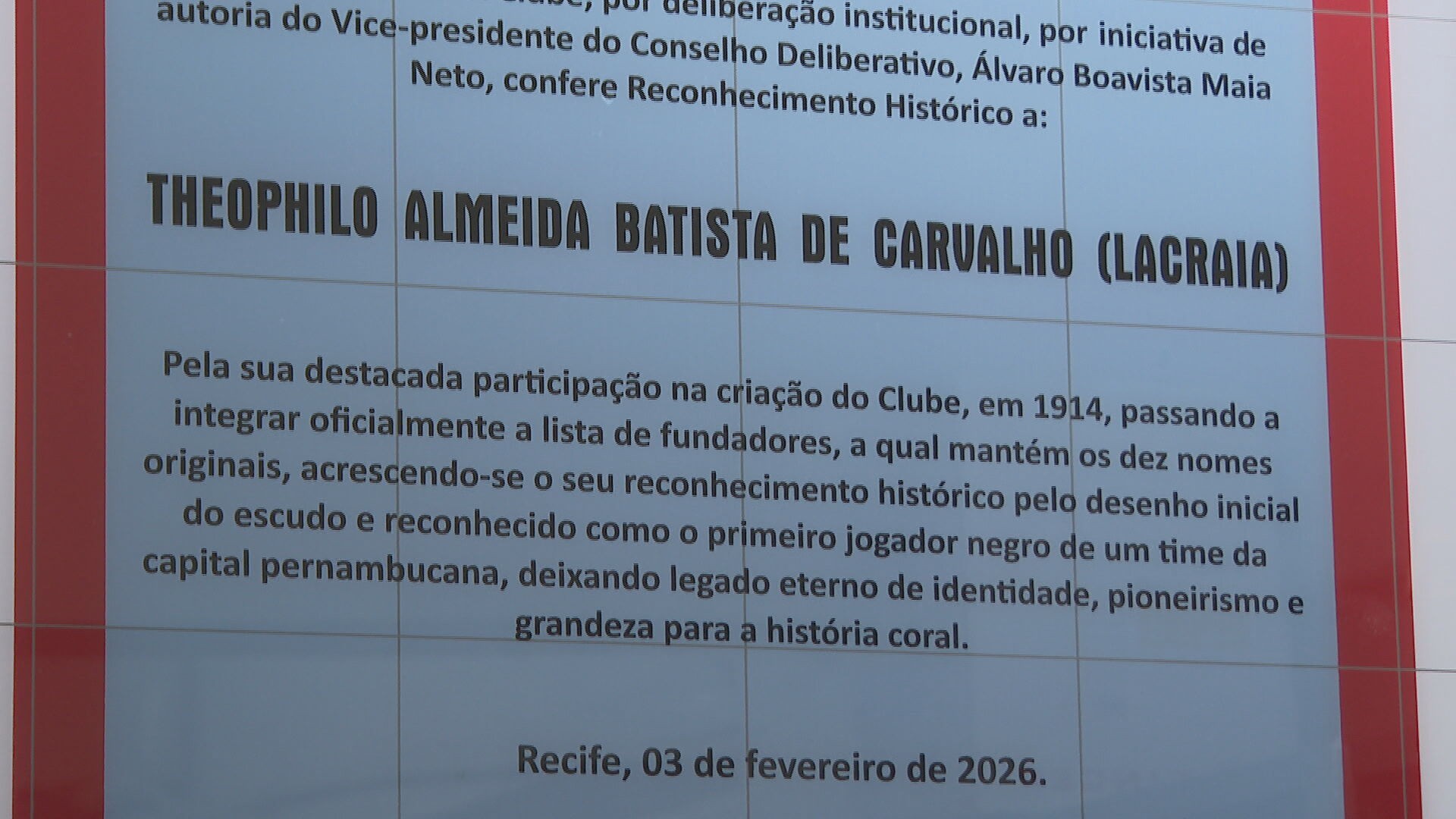Santa Cruz reconhece primeiro jogador negro de Pernambuco como um dos fundadores do clube