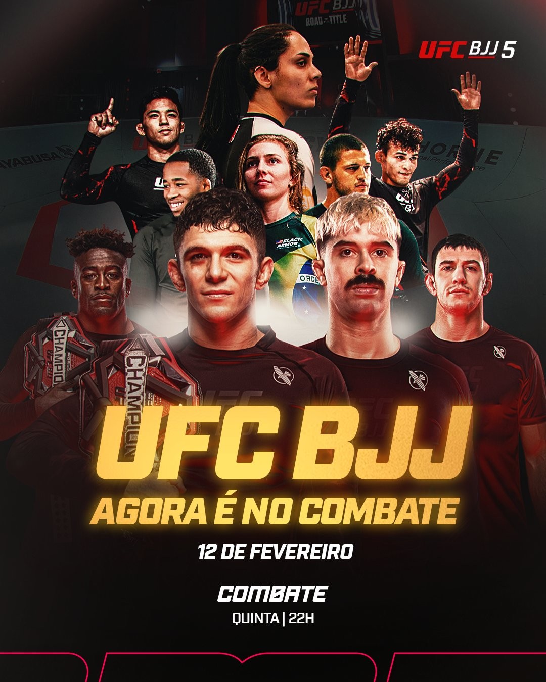 Combate vai transmitir o UFC BJJ 5, evento que reúne grandes nomes do jiu-jitsu em Las Vegas