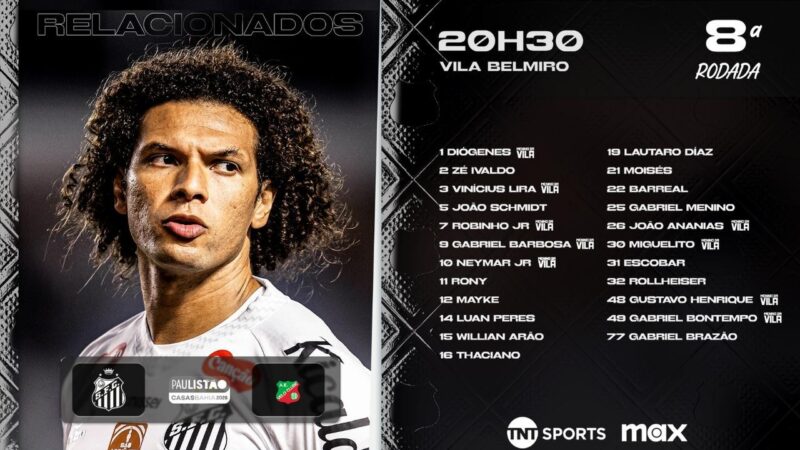 Neymar, Gabigol e Arão são relacionados para Santos x Velo Clube; veja a lista