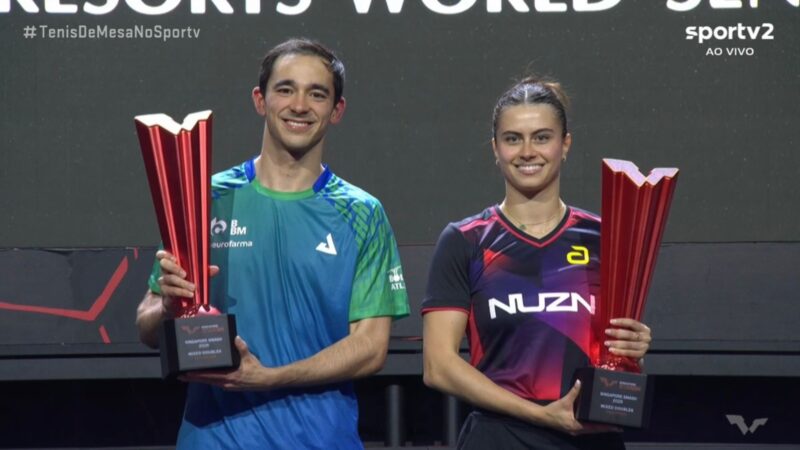 Hugo Calderano e Bruna Takahashi  conseguem título inédito no Smash de Singapura