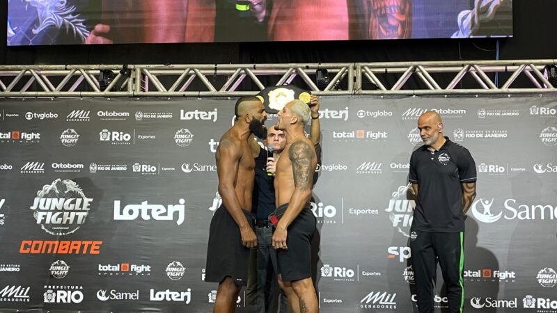 Astro da Maldade e Pimenta trocam farpas intensas na pesagem do Jungle Fight 145