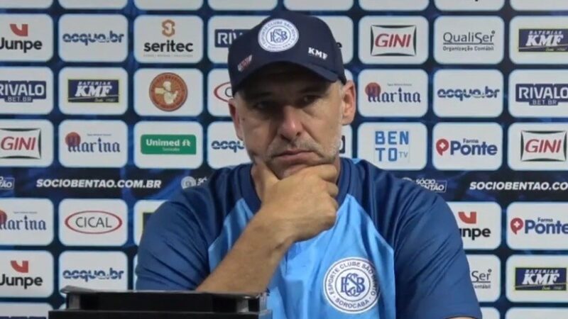 Técnico do São Bento se diz confiante mesmo após 10ª jogo sem vitória na A2: “Vou acreditar até o final”