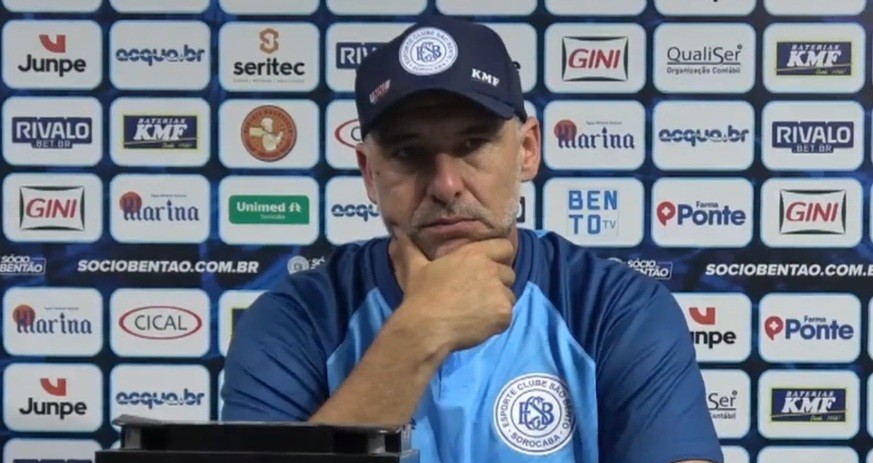 Técnico do São Bento se diz confiante mesmo após 10ª jogo sem vitória na A2: “Vou acreditar até o final”