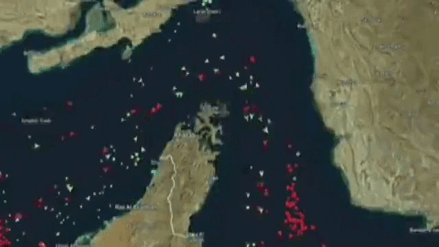Guerra naval: veja mudança drástica de movimento no Estreito de Ormuz após conflito no Oriente Médio