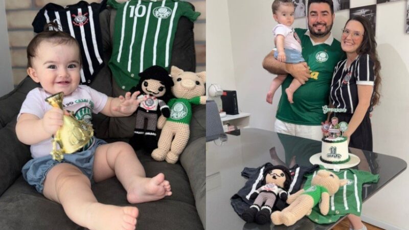“Mesversário do derby”: pais comemoram 11 meses da filha com decoração “Palmeirinthians”