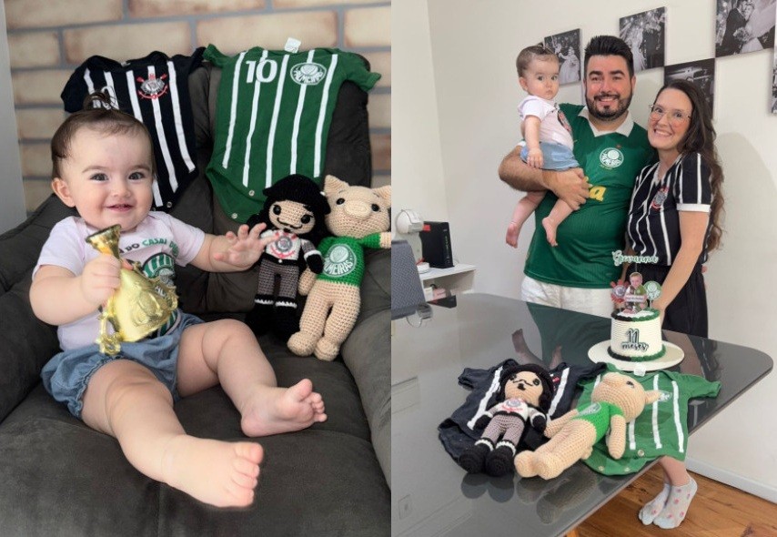 “Mesversário do derby”: pais comemoram 11 meses da filha com decoração “Palmeirinthians”