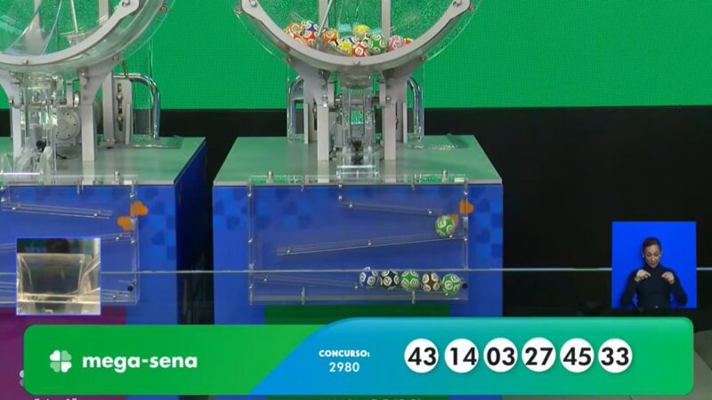 Mega-Sena, concurso 2.980: prêmio acumula e vai a R$ 50 milhões