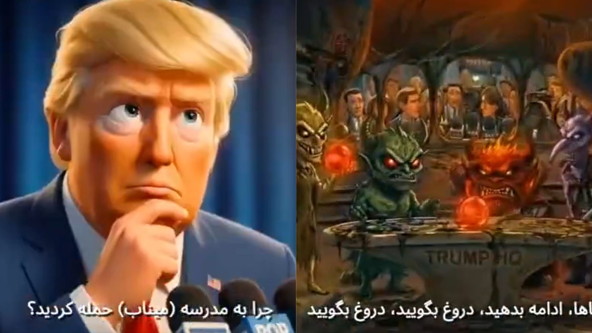 Irã provoca Trump com vídeo de IA com ‘divertidamentes do mal’ e referências a Epstein e a ataque em escola iraniana; VEJA