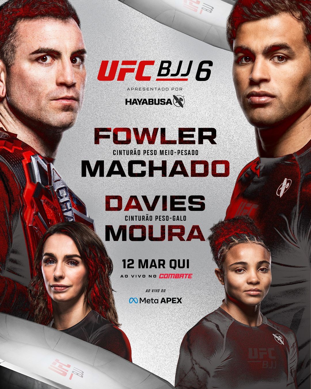UFC BJJ 6: veja horário e onde assistir card com duas disputas de cinturão