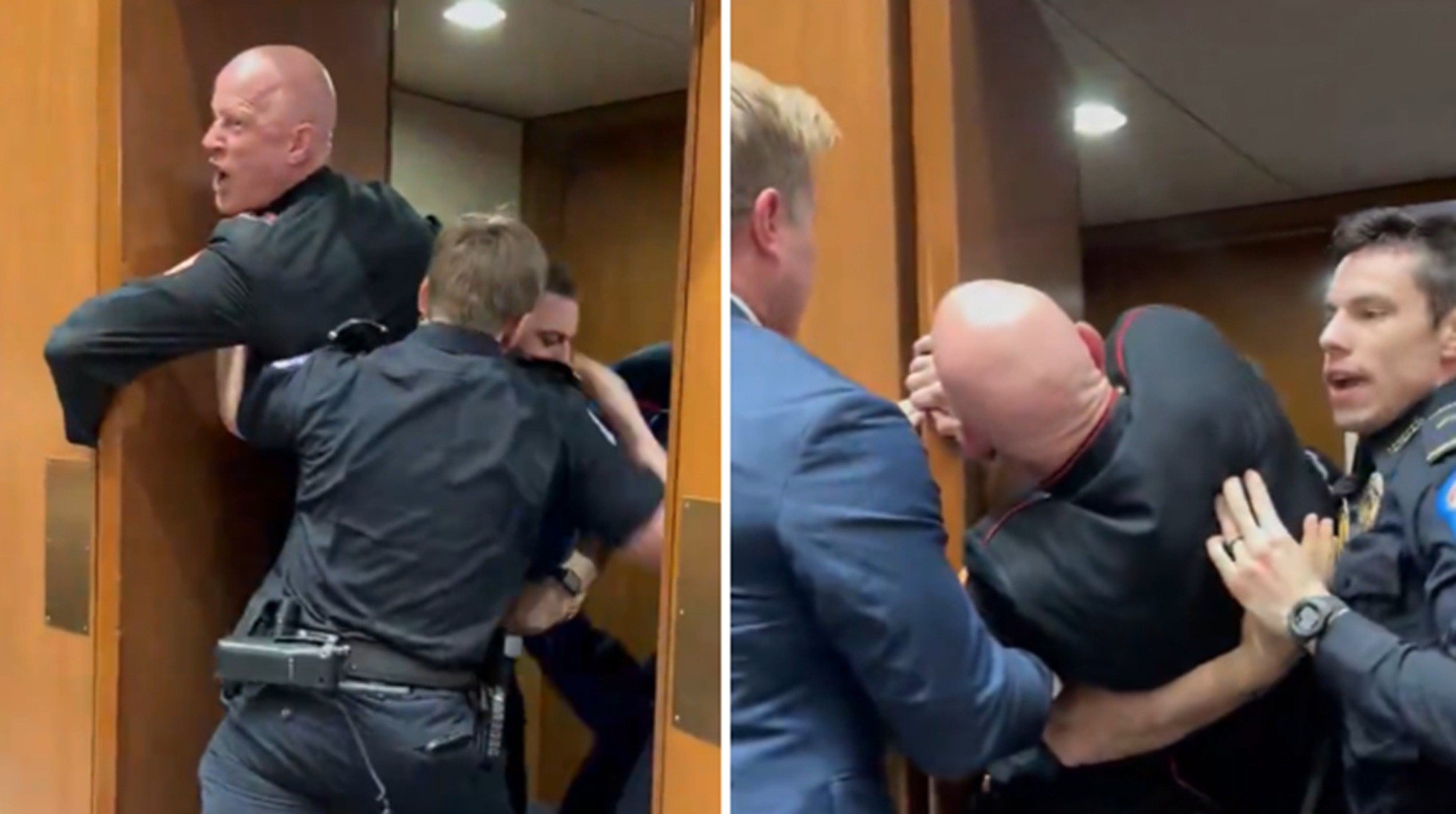 É #FATO: Veterano é expulso à força de audiência no Senado dos EUA após criticar guerra contra o Irã; assista ao vídeo