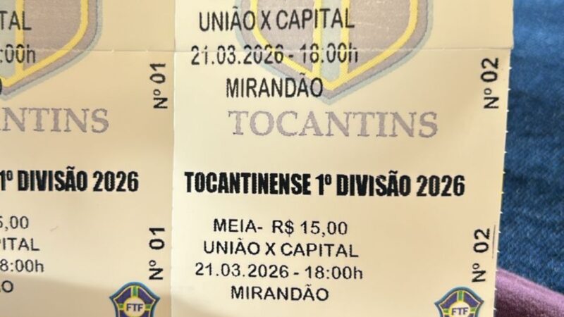 Erro de Federação em ingressos troca rival de time na semi do Tocantinense 2026