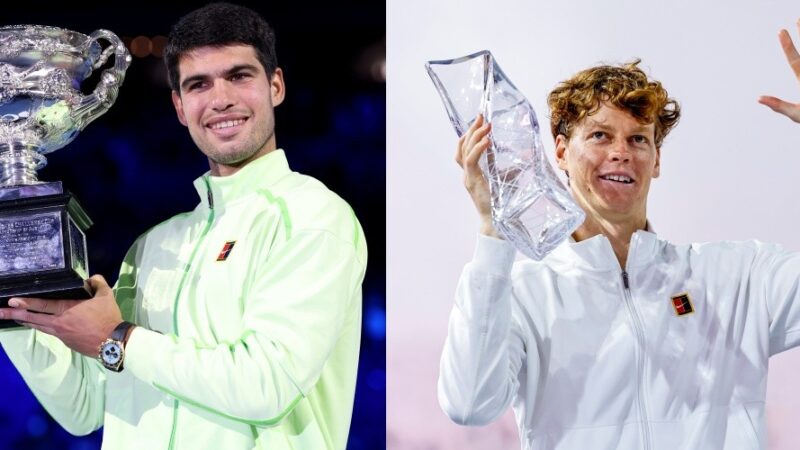 Alcaraz parabeniza Sinner por Sunshine Double, que diminui distância entre os dois no ranking