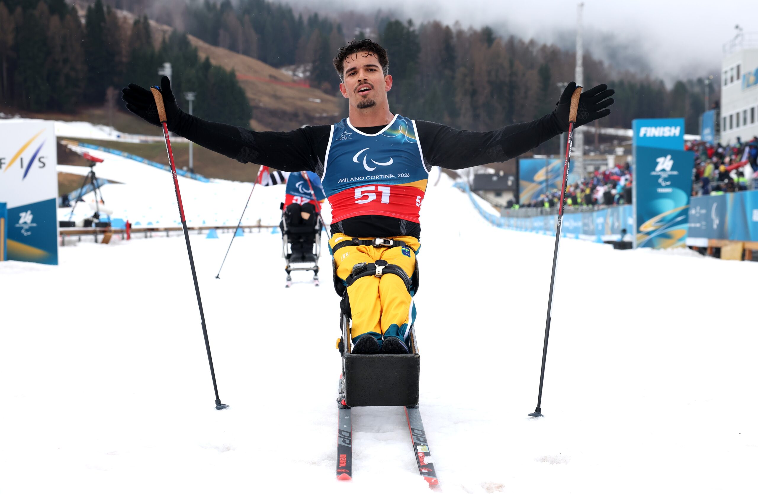 Cristian Ribera e Aline Rocha ficam em 5° na prova dos 20km no último dia das Paralimpíadas de Inverno