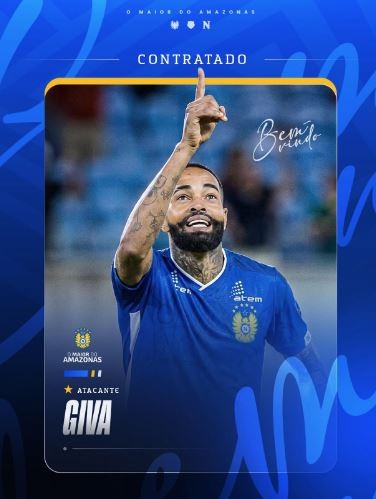 Nacional oficializa a contratação do atacante Giva, ex-Manauara