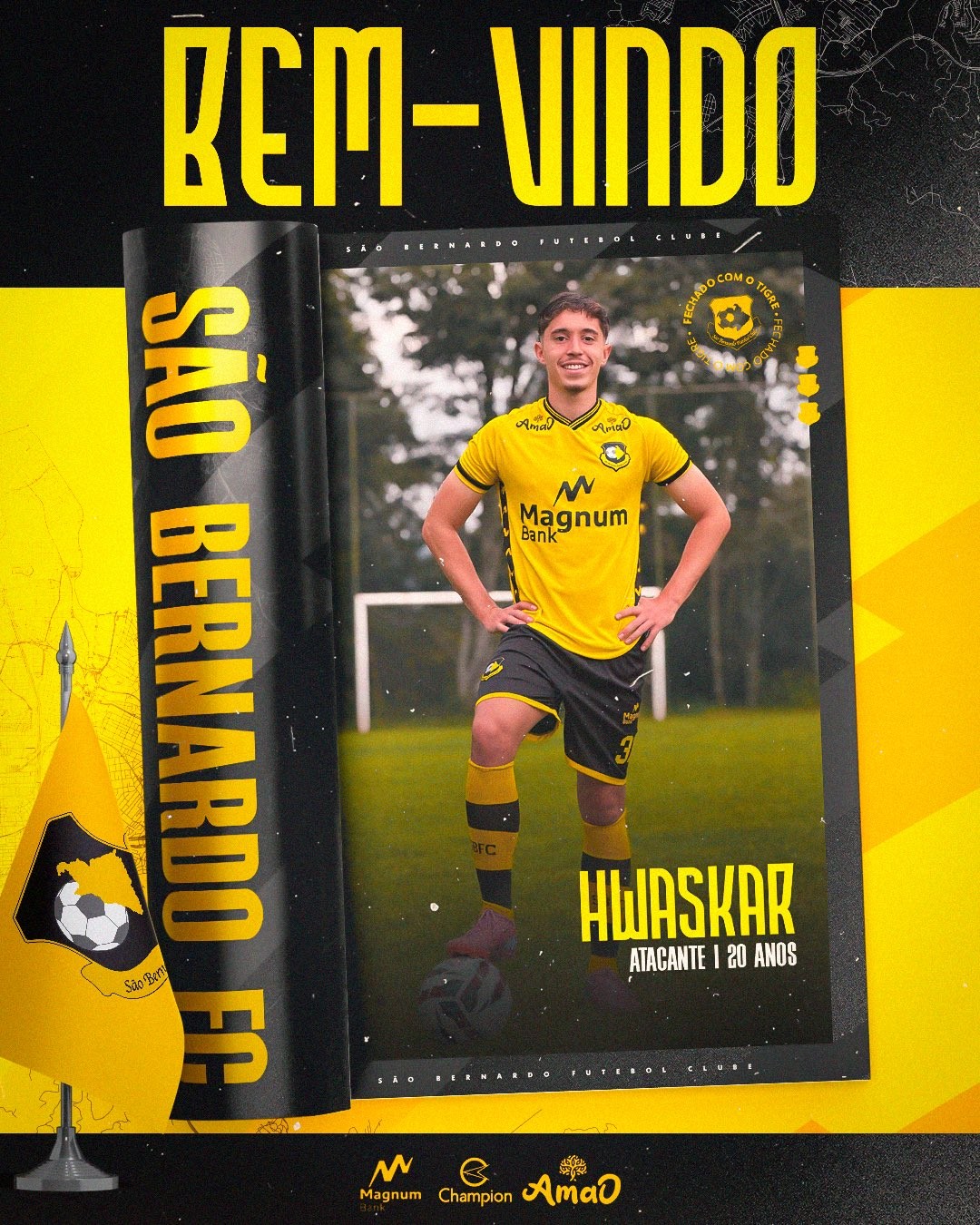 São Bernardo anuncia a contratação do atacante Hwaskar