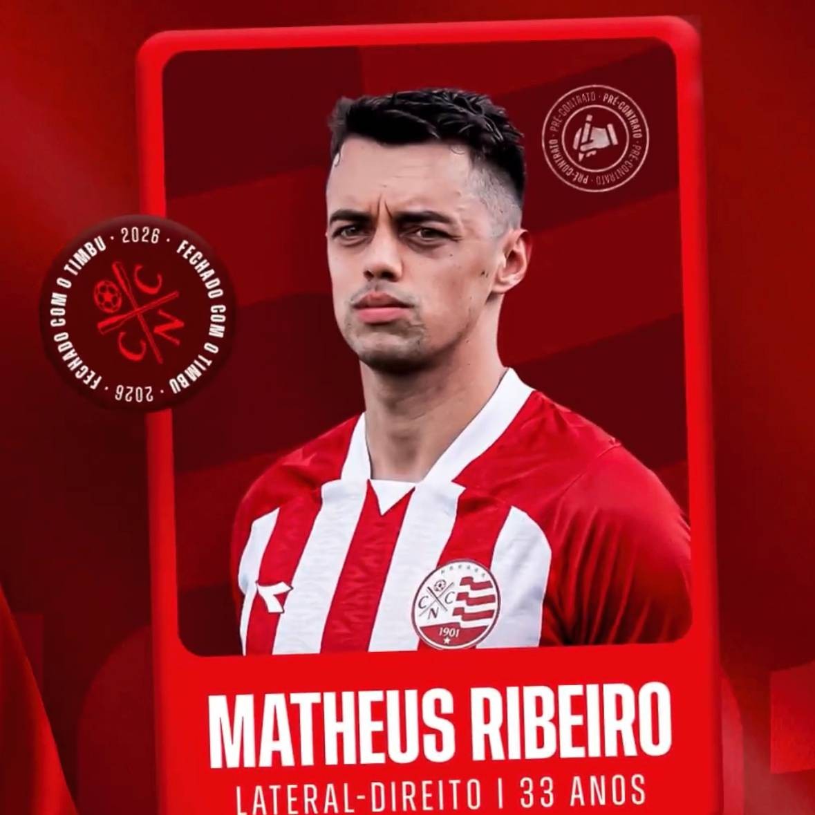 Náutico oficializa contratação do lateral-direito Matheus Ribeiro, ex-Atlético-GO