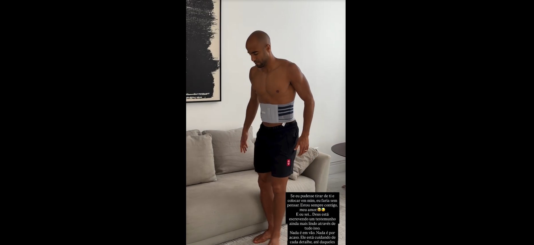 Esposa publica vídeo de Lucas, do São Paulo, com dificuldade para andar após fraturar costelas