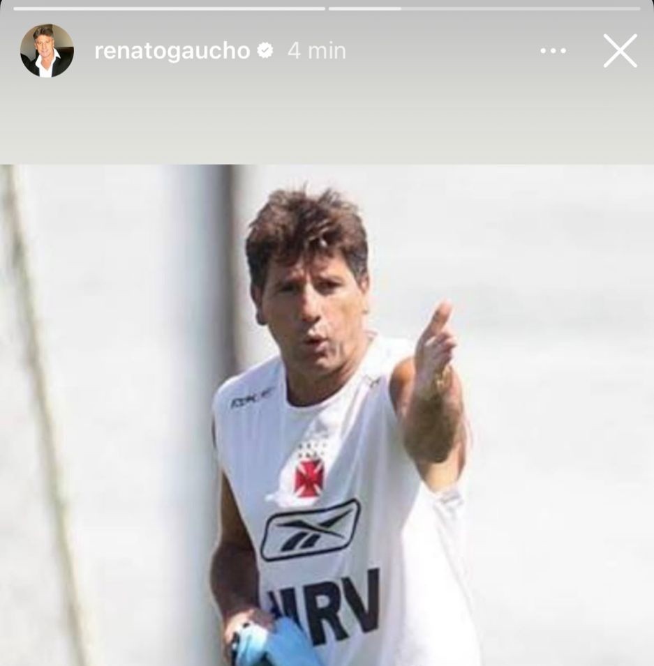Renato Gaúcho comenta retorno ao Vasco em redes sociais: “Feliz em estar de volta”