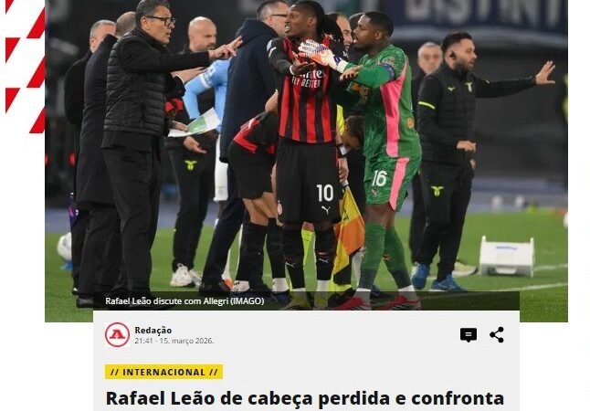 Atacante do Milan tem ataque de raiva ao ser substituído e recusa abraço do técnico