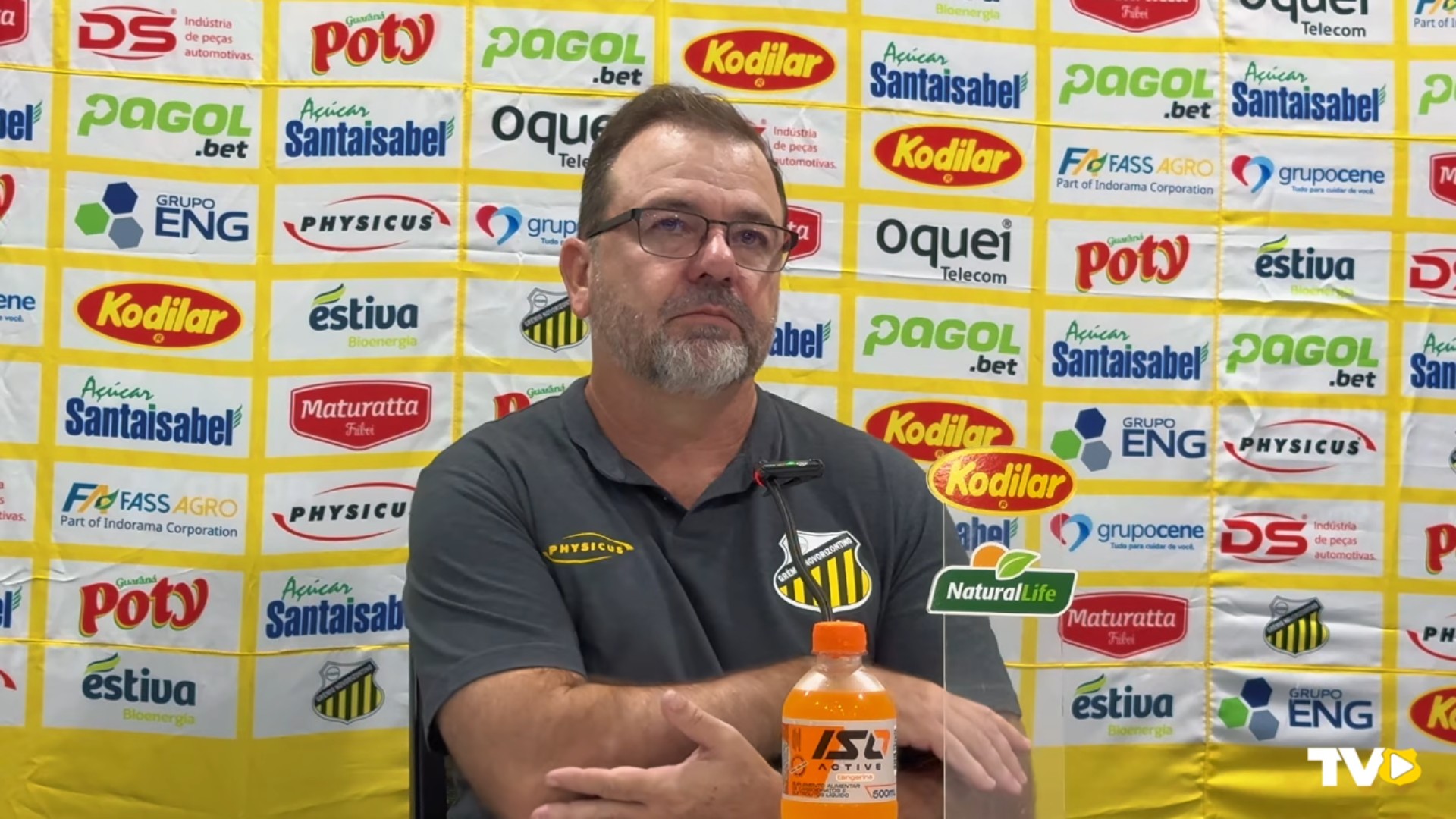 Enderson exalta resposta do elenco após 3 a 0 e vê Novorizontino “de volta” à Série B