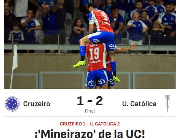 “Mineiraço” e “vitória histórica”: derrota do Cruzeiro é destaque na imprensa do Chile