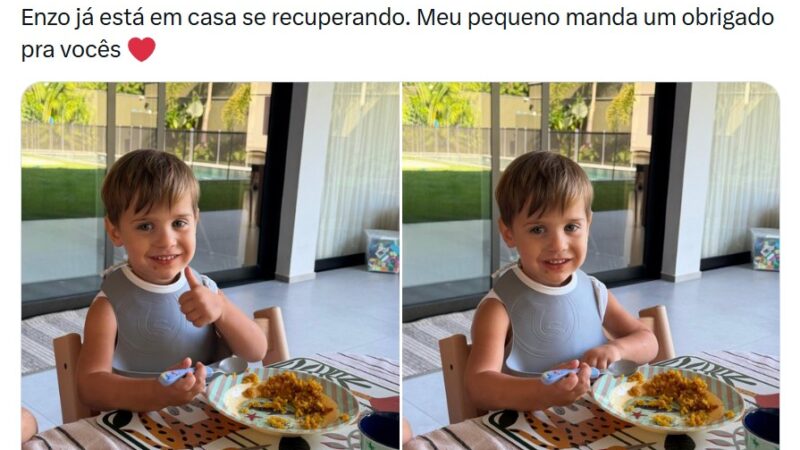 Filho de Saúl, do Flamengo, volta para casa após ficar na UTI; jogador agradece apoio