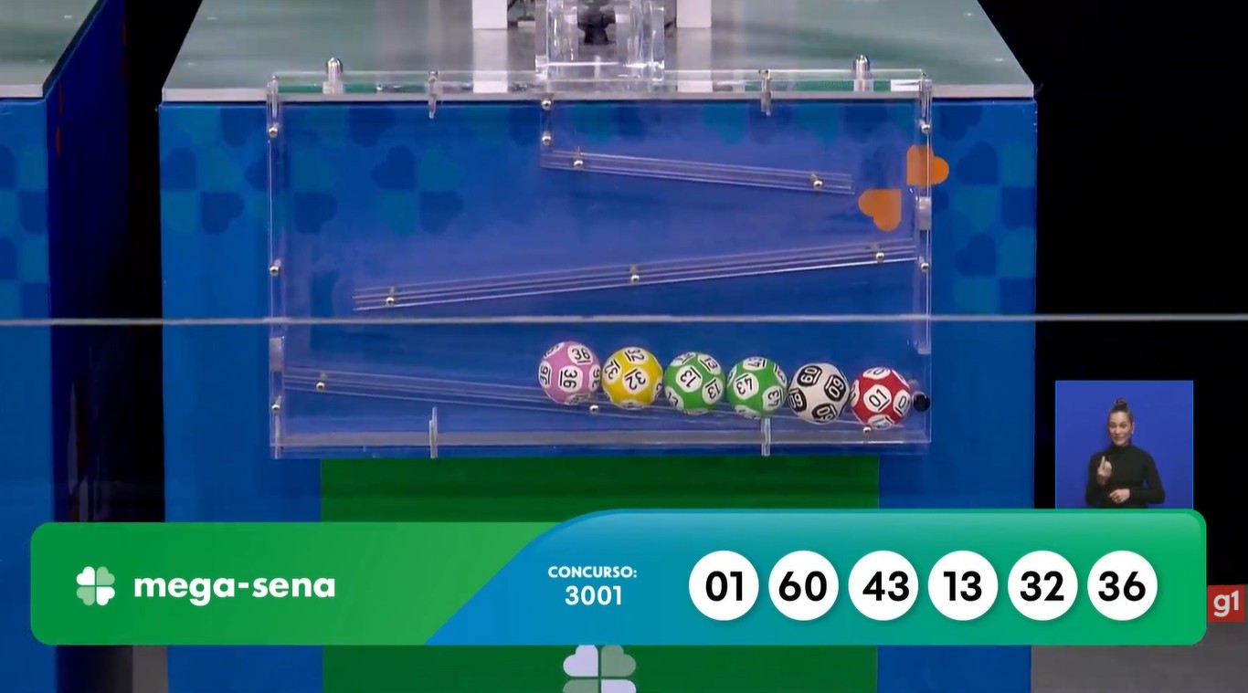 Mega-Sena, concurso 3.001: prêmio acumula e vai a R$ 130 milhões