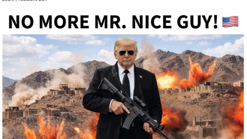 Trump volta a ameaçar o Irã com montagem dele segurando fuzil e com explosões ao fundo: ‘Chega de bancar o bonzinho’