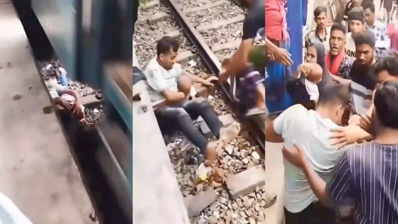VÍDEO: pai se deita nos trilhos durante passagem de trem para salvar vida do filho em Bangladesh