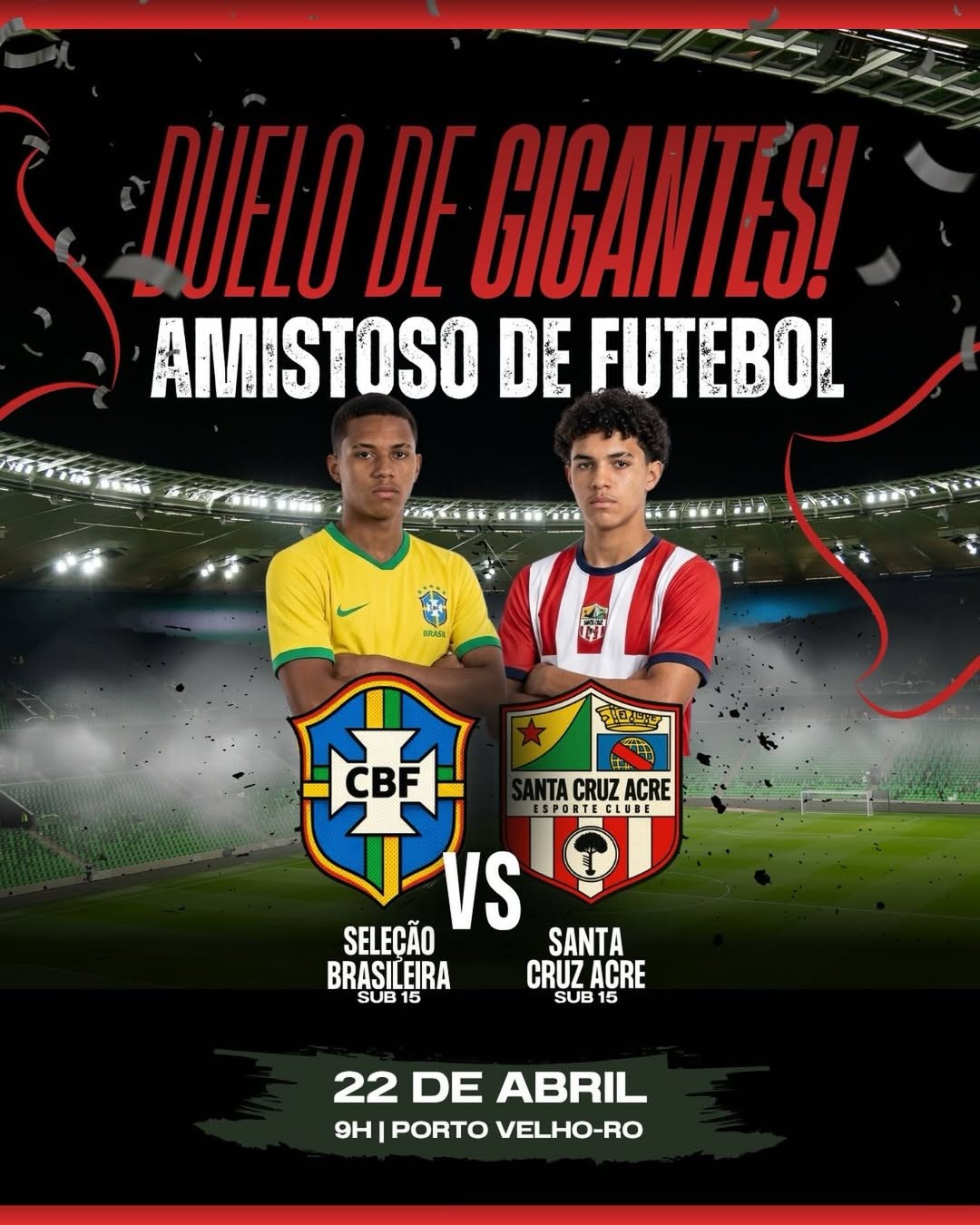 Santa Cruz-AC vai disputar amistoso com seleção brasileira sub-15, em Rondônia