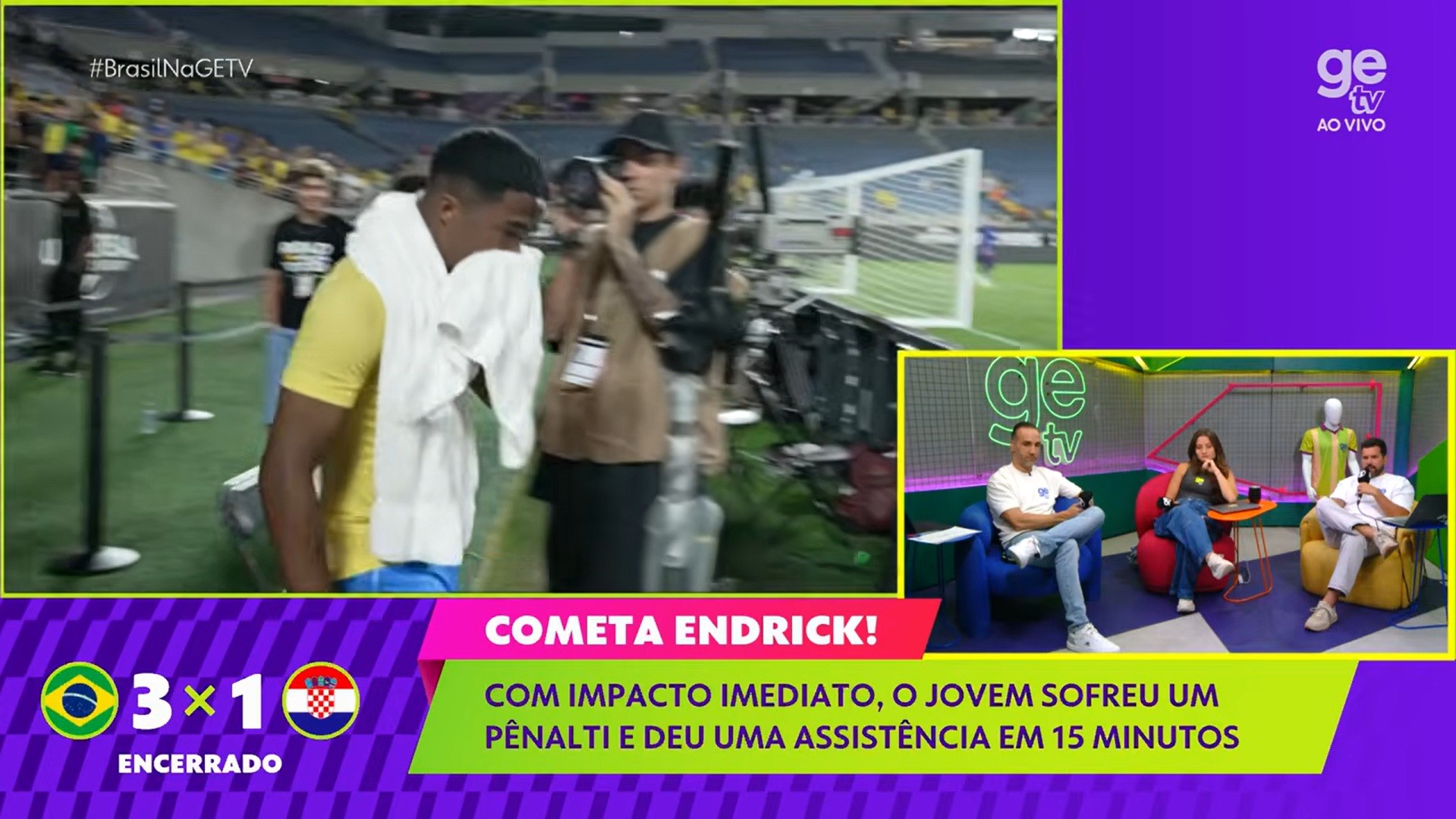 Endrick se emociona e chora após vitória do Brasil sobre a Croácia