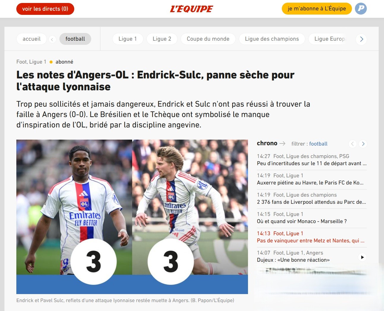 Endrick recebe nota 3 em novo tropeço do Lyon: “Não representou ameaça”, diz jornal