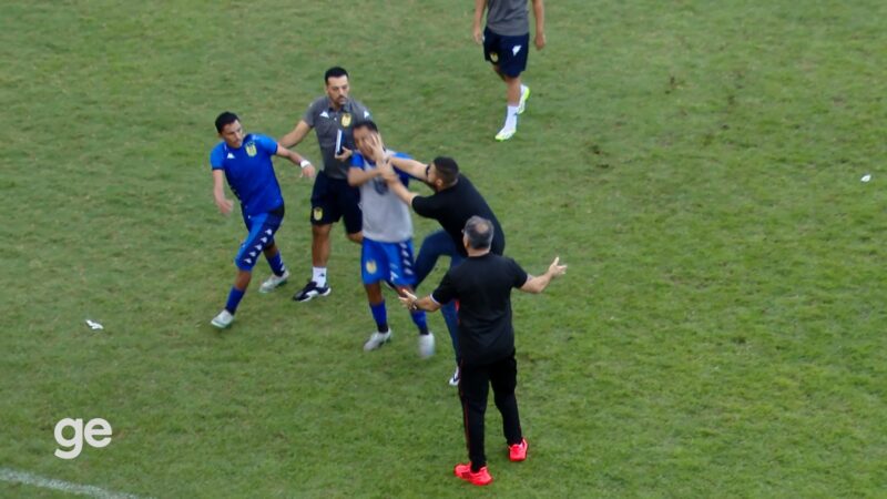 Série D: jogo termina em confusão generalizada, expulsões e agressão; veja vídeo