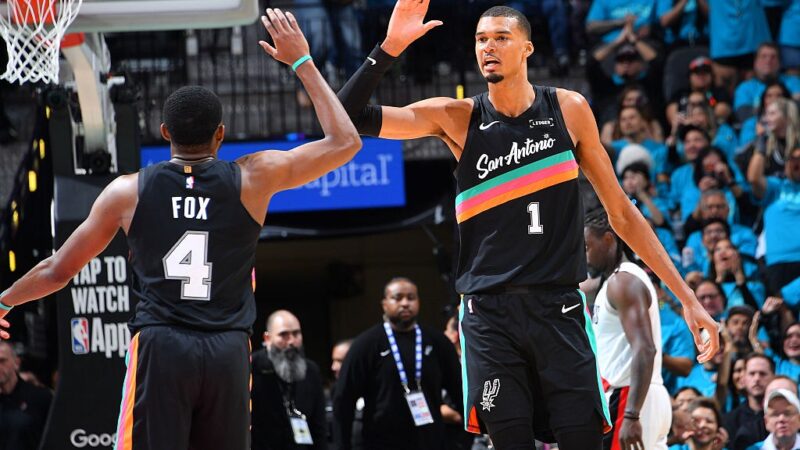 Wembanyama brilha, Spurs vencem Blazers e largam na frente nos playoffs