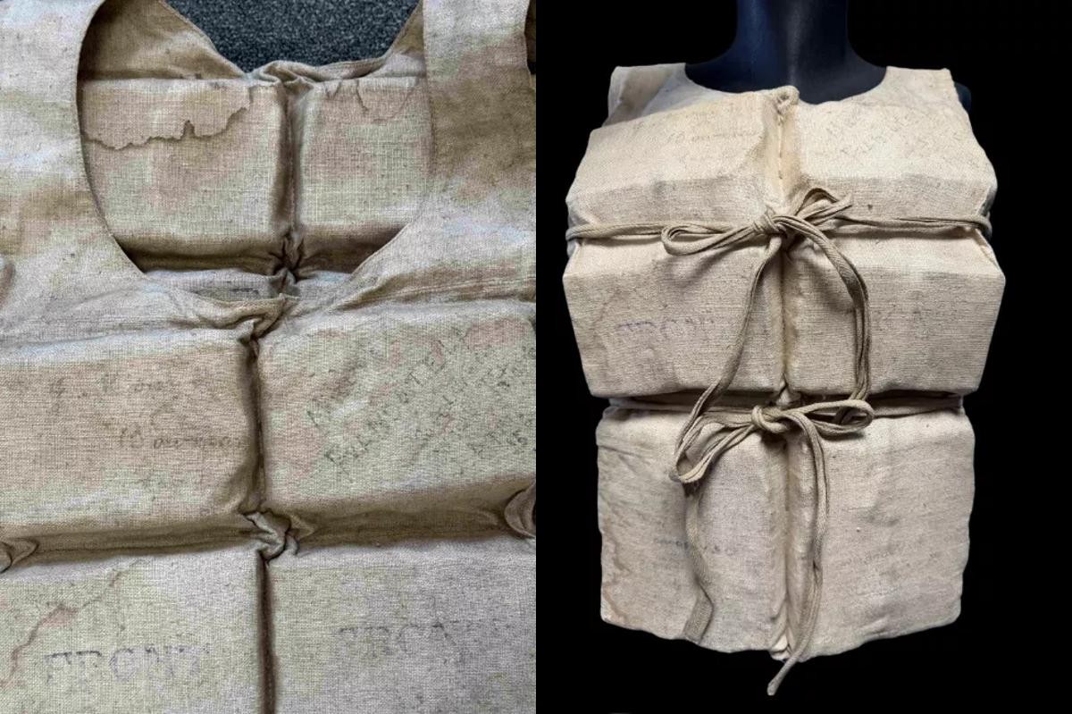Colete salva-vidas usado por sobrevivente do Titanic vai a leilão com lances a partir de R$ 1 milhão