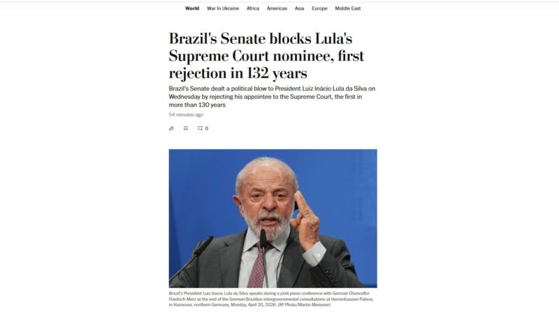 ‘Derrota histórica’, ‘duro revés’: como a imprensa internacional noticiou a rejeição de Jorge Messias ao STF