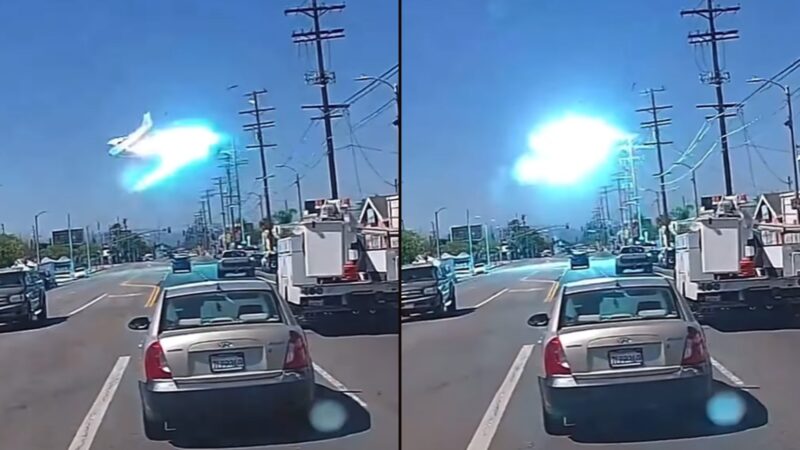 VÍDEO: Avião de pequeno porte atinge poste de energia em Los Angeles