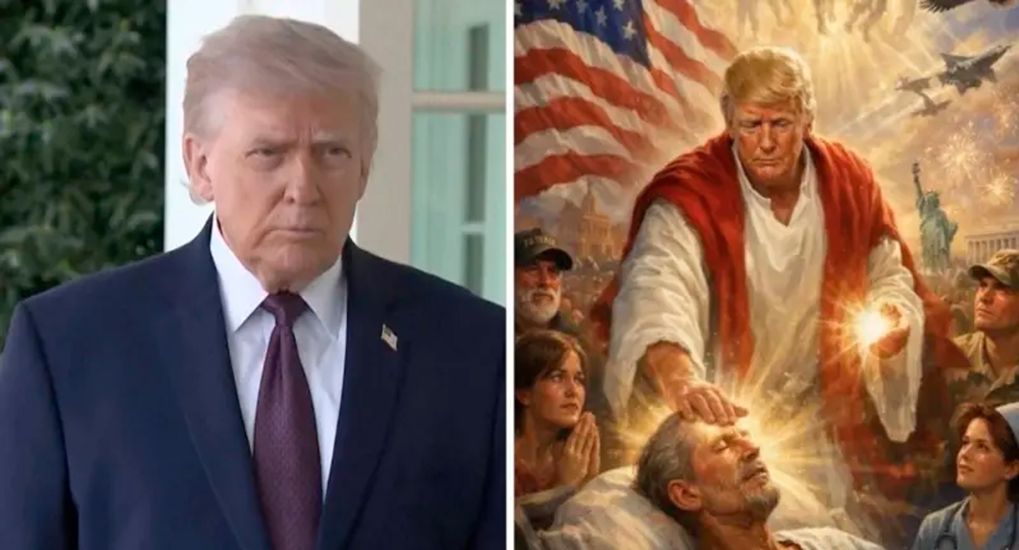 Imagem de Trump como Jesus Cristo e embate com o papa provocam reação até entre aliados