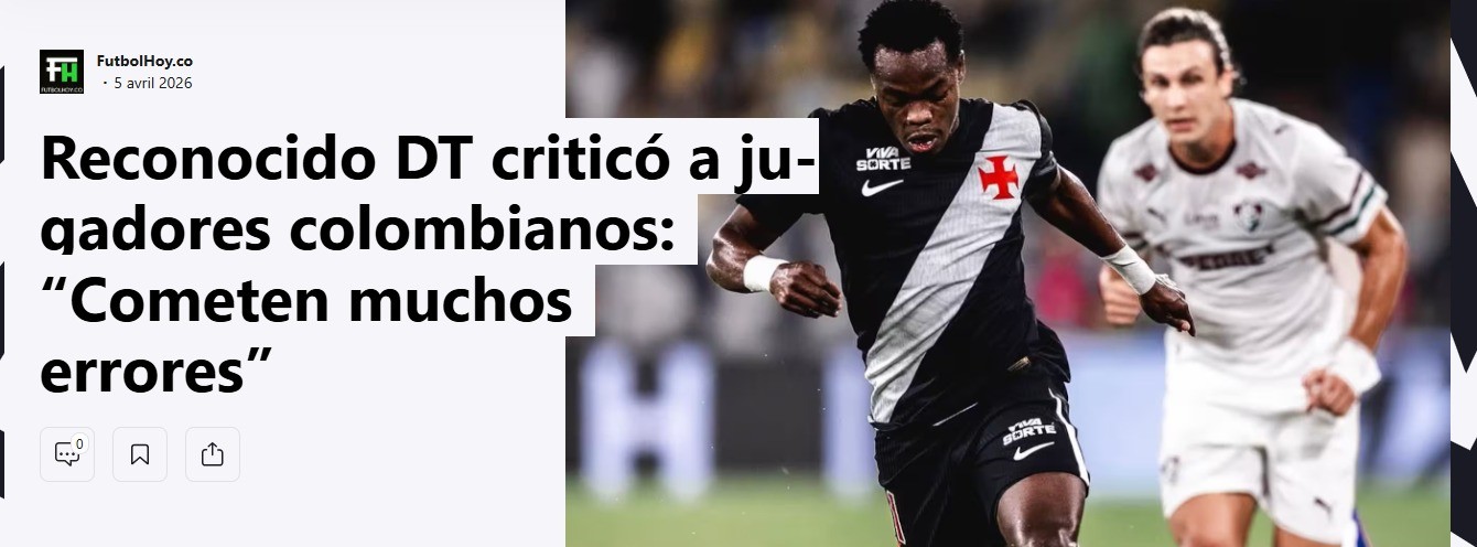 Imprensa da América do Sul repercute declaração de Renato sobre colombianos no Vasco: “Polêmica”