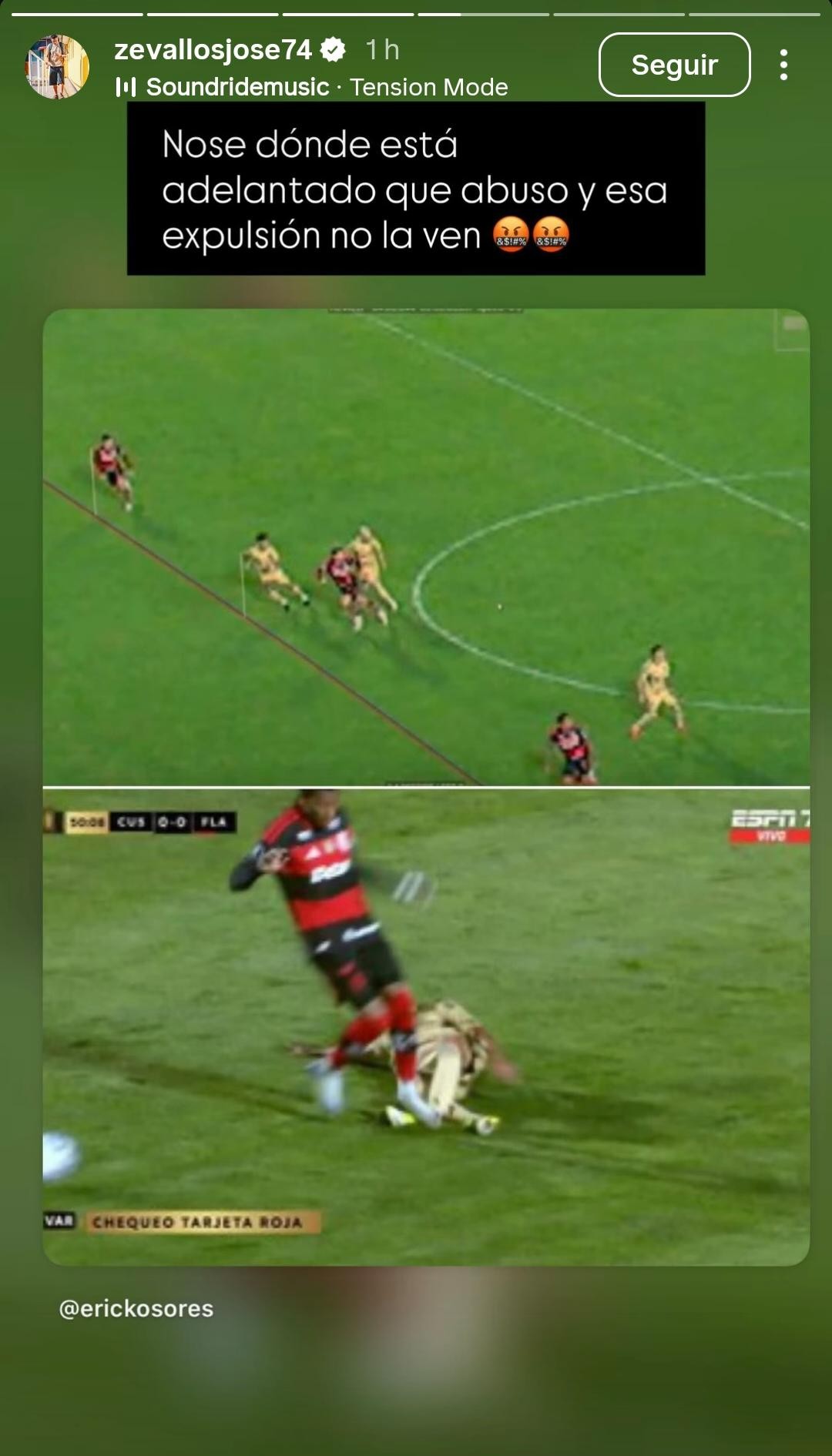 Jogadores do Cusco se manifestam nas redes sociais contra arbitragem diante do Flamengo