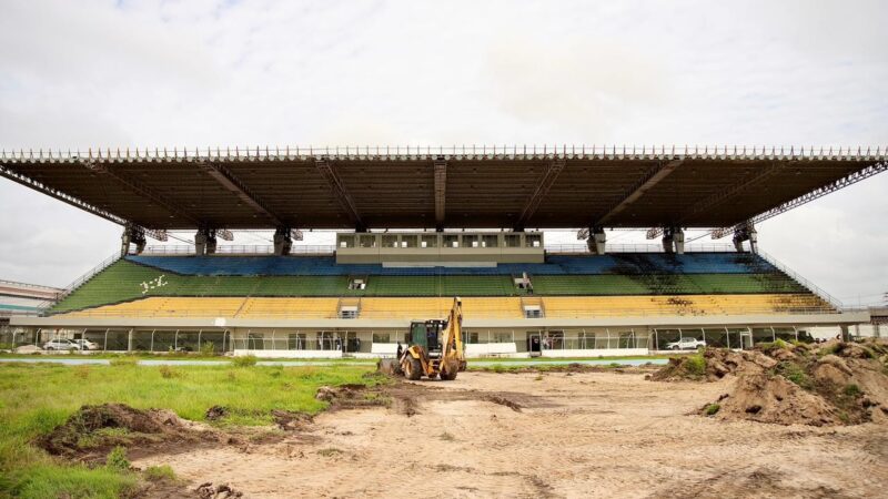 Obras do Estádio Zerão entram na fase da troca de gramado