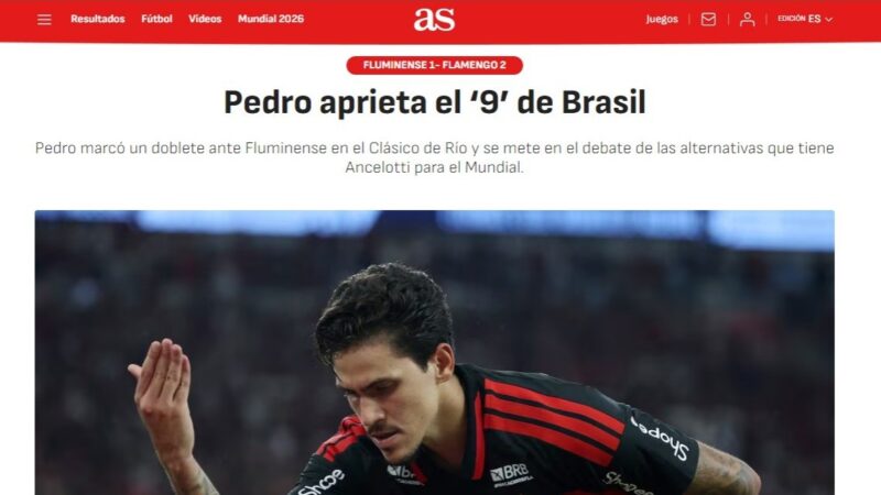 Jornal espanhol coloca Pedro, do Flamengo, como candidato à Seleção após atuação no Fla-Flu