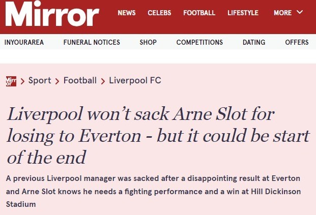 Arne Slot passa por pressão, mas deve ficar no Liverpool pelo menos até o fim da temporada, diz jornal