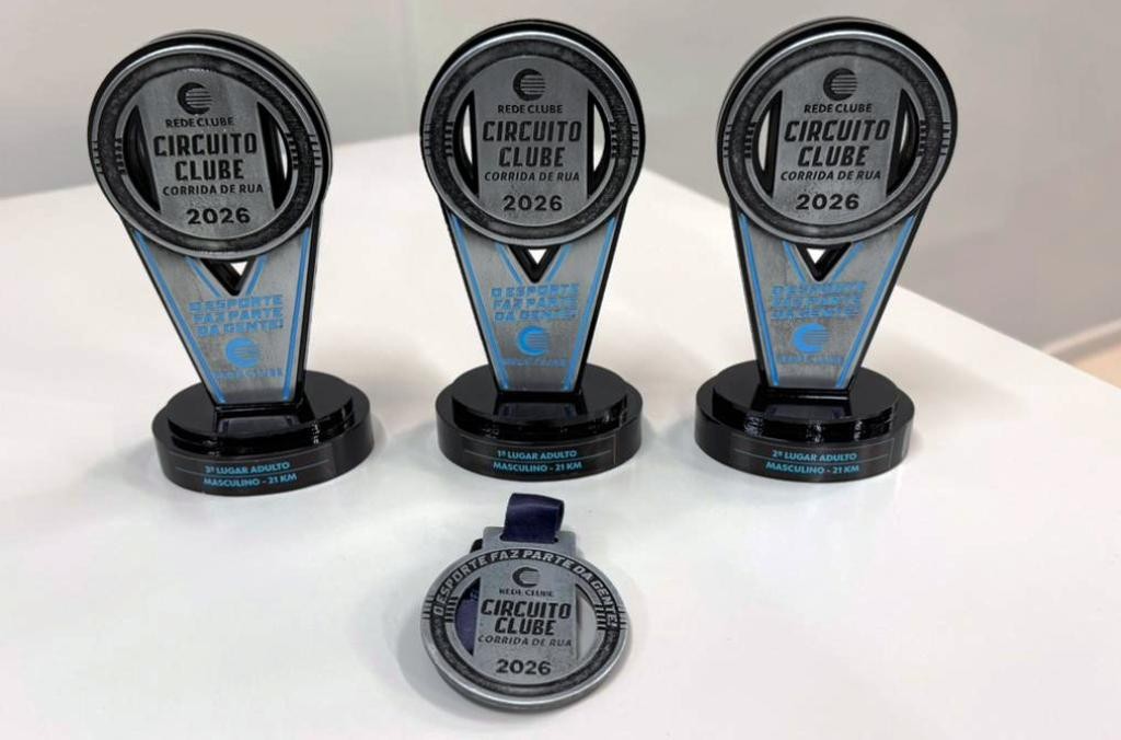 Circuito Clube Corrida de Rua 2026: confira os detalhes do troféu e da medalha desta edição