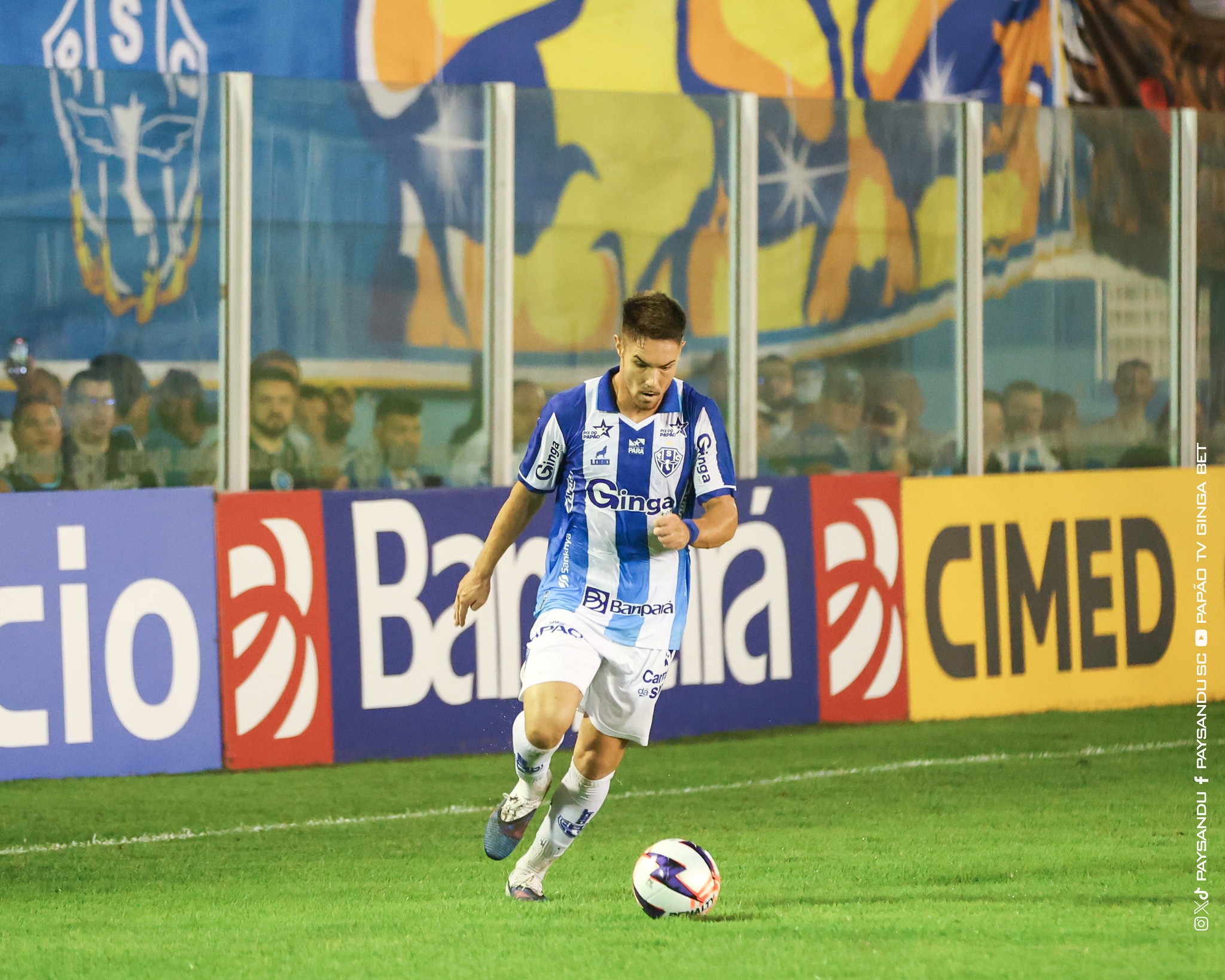 Após marcar um dos gols da vitória do Paysandu, Caio Mello brinca: “Nem olhei para o gol”