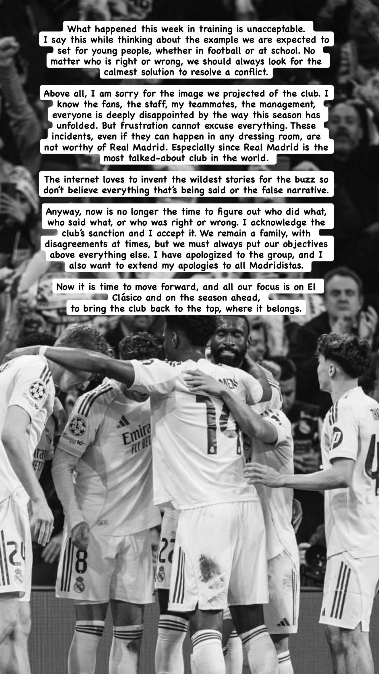 Tchouaméni pede desculpas por briga e aceita punição do Real Madrid: “Permanecemos uma família”